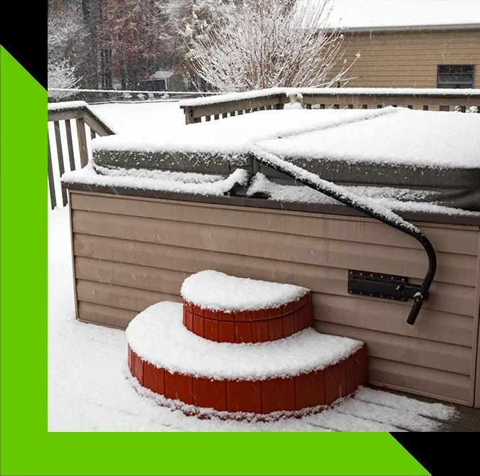 Hot Tub Covered in Snow